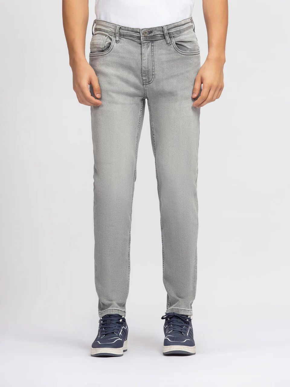 GREY DENIM STRAIGHT FIT