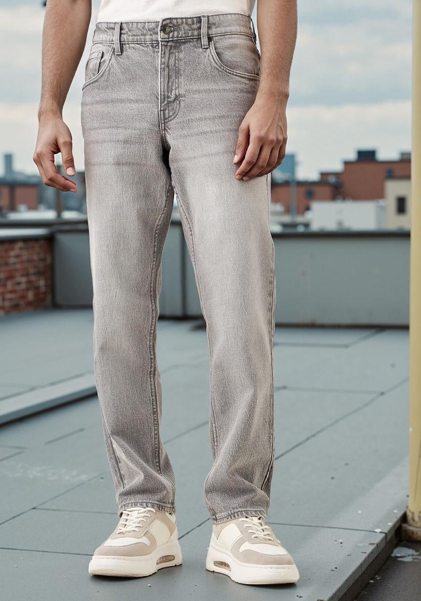 GREY DENIM STRAIGHT FIT